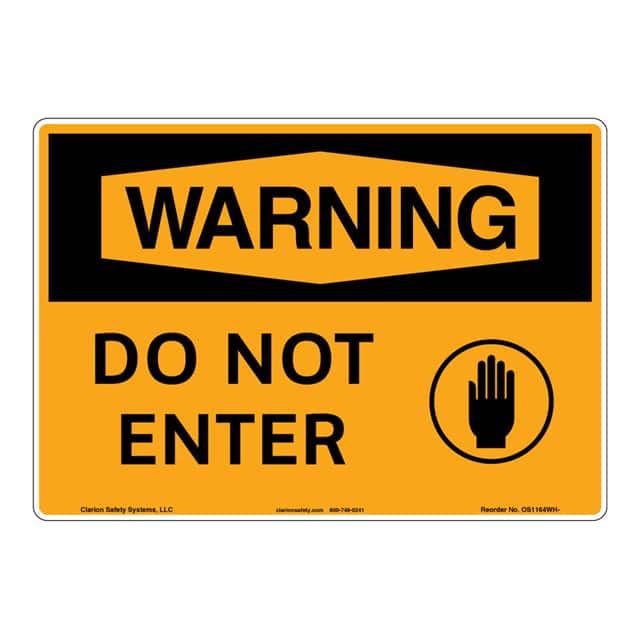 OS1164WH-Z1SW1 WARNING FLEXIBLE SIGN 7" X 10"