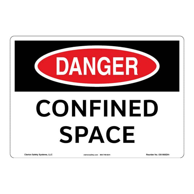 OS1063DH-BJSW1 DANGER PLASTIC SIGN 7" X 10"