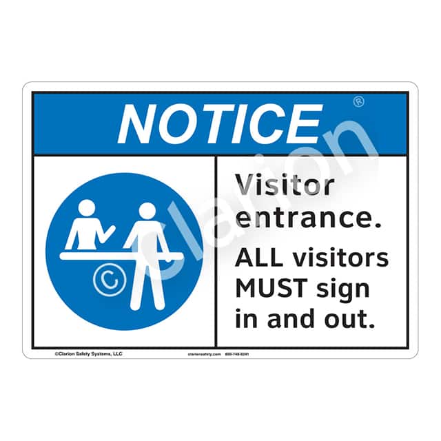 F1121-BJSW1 NOTICE PLASTIC SIGN 7" X 10"