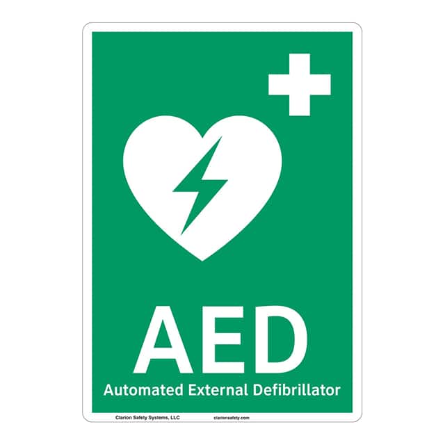 F1033-BESW3 AED ALUMINIUM SIGN 12" X 18"