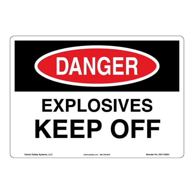 OS1118DH-BESW3 DANGER ALUMINIUM SIGN 12" X 18"