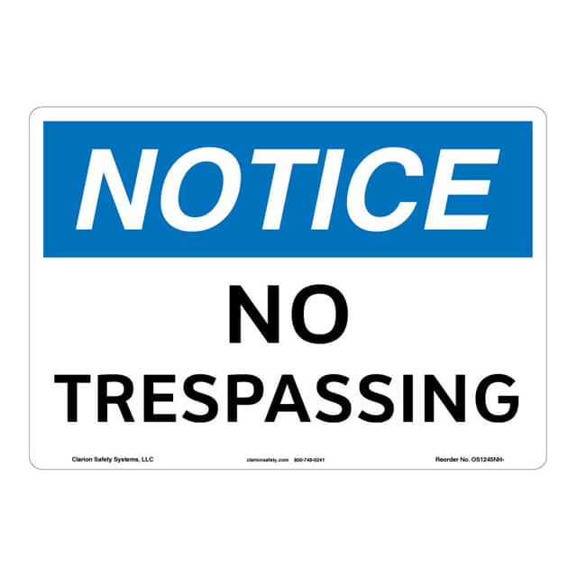 OS1245NH-S4SW2 NOTICE ALUMINIUM SIGN 10" X 14"