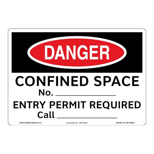 OS1103DH-BESW3 DANGER ALUMINIUM SIGN 12" X 18"