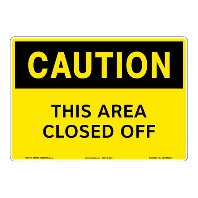 OS1192CH-BESW3 CAUTION ALUMINIUM SIGN 12" X 18"