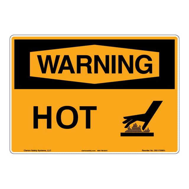 OS1170WH-BESW3 WARNING ALUMINIUM SIGN 12" X 18"