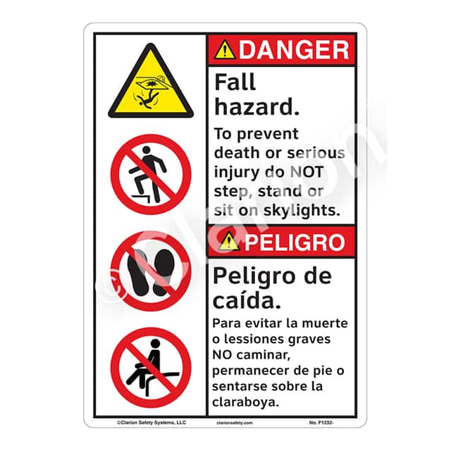 F1232-BJSW1 DANGER PLASTIC SIGN 7" X 10"