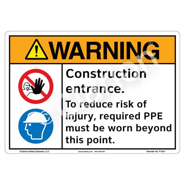F1331-Z1SW1 WARNING FLEXIBLE SIGN 7" X 10"