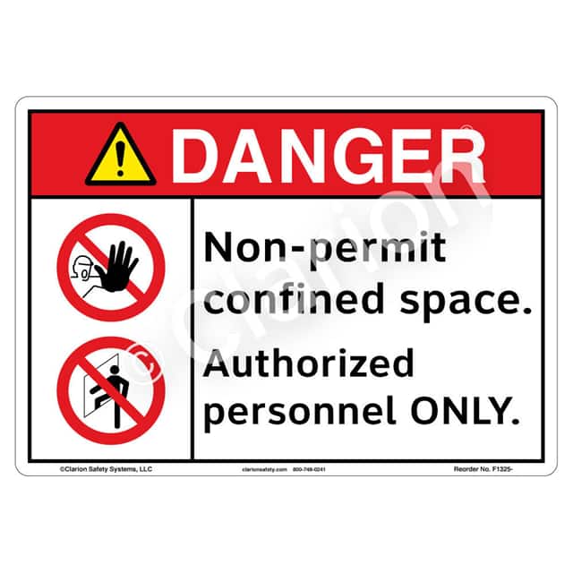 F1325-S2SW3 DANGER PLASTIC SIGN 12" X 18"