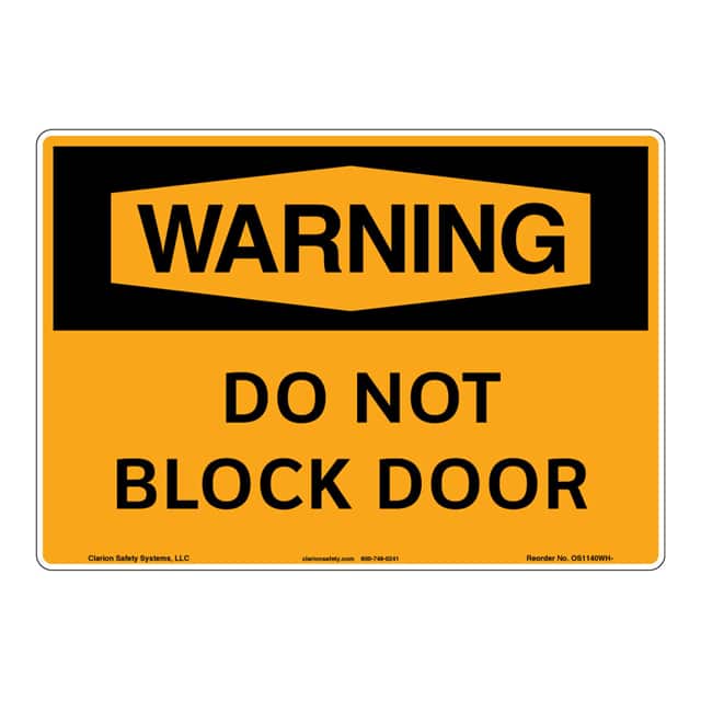 OS1140WH-S2SW3 WARNING PLASTIC SIGN 12" X 18"