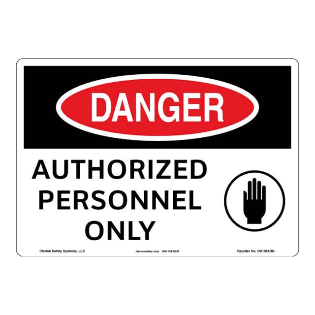 OS1064DH-S2SW3 DANGER PLASTIC SIGN 12" X 18"