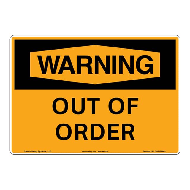 OS1179WH-ZASW3 WARNING FLEXIBLE SIGN 12" X 18"