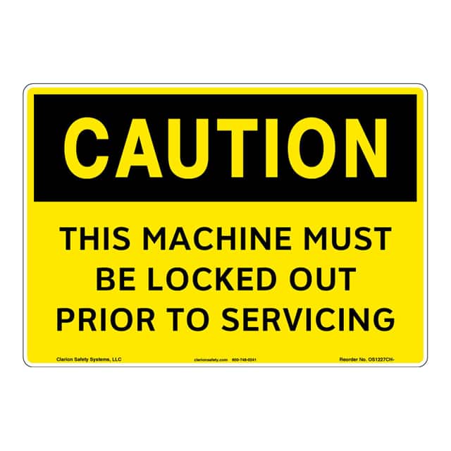 OS1227CH-BJSW3 CAUTION PLASTIC SIGN 12" X 18"