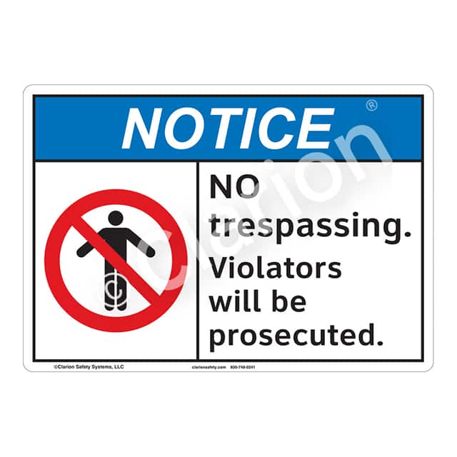 F1116-S2SW3 NOTICE PLASTIC SIGN 12" X 18"