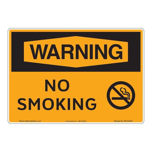 OS1133WH-BJSW3 WARNING PLASTIC SIGN 12" X 18"