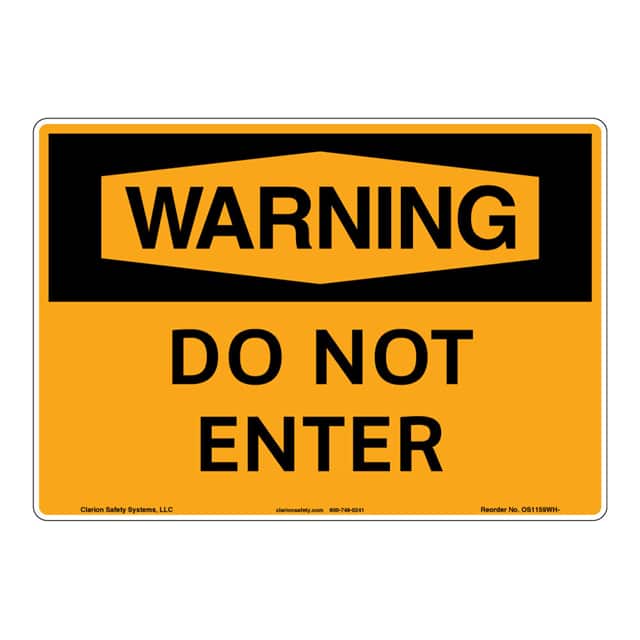 OS1159WH-ZASW1 WARNING FLEXIBLE SIGN 7" X 10"