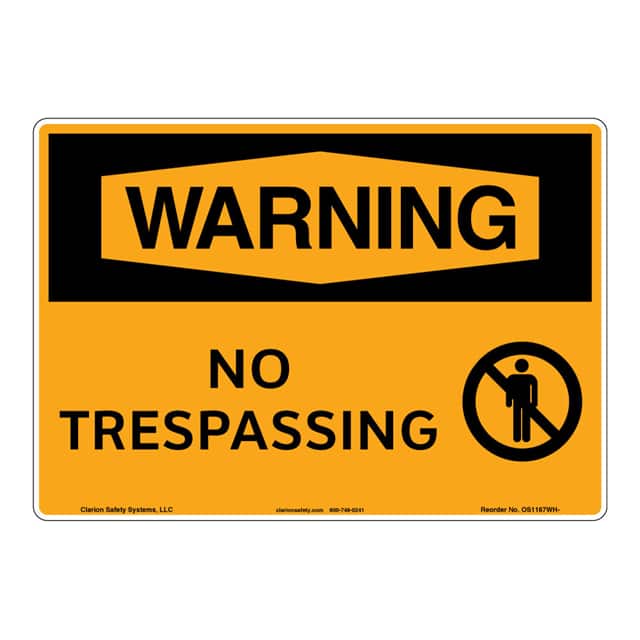 OS1167WH-ZASW1 WARNING FLEXIBLE SIGN 7" X 10"