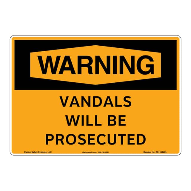 OS1151WH-ZASW1 WARNING FLEXIBLE SIGN 7" X 10"
