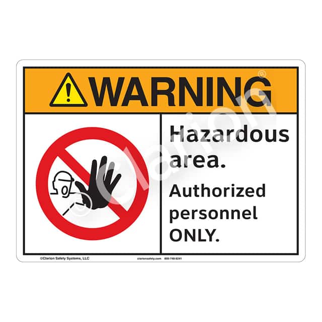 F1118-BJSW3 WARNING PLASTIC SIGN 12" X 18"