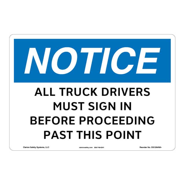 OS1264NH-ZASW1 NOTICE FLEXIBLE SIGN 7" X 10"
