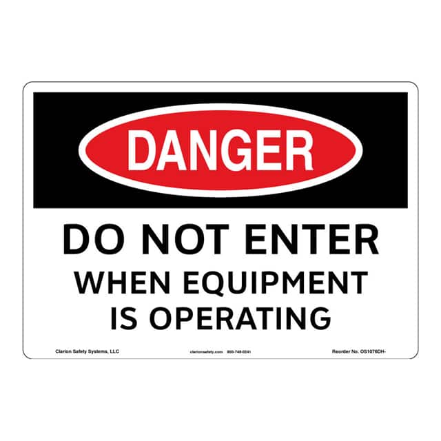 OS1076DH-S2SW3 DANGER PLASTIC SIGN 12" X 18"