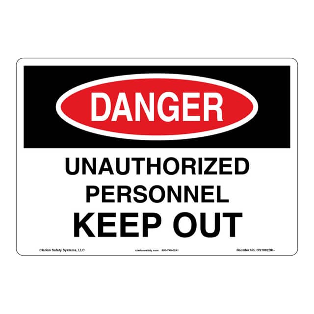 OS1082DH-ZASW1 DANGER FLEXIBLE SIGN 7" X 10"