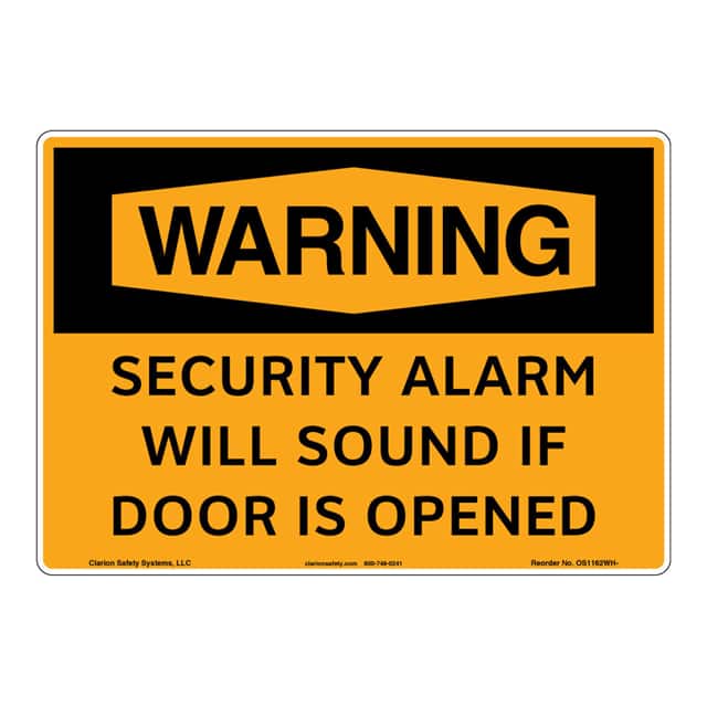 OS1162WH-ZASW3 WARNING FLEXIBLE SIGN 12" X 18"