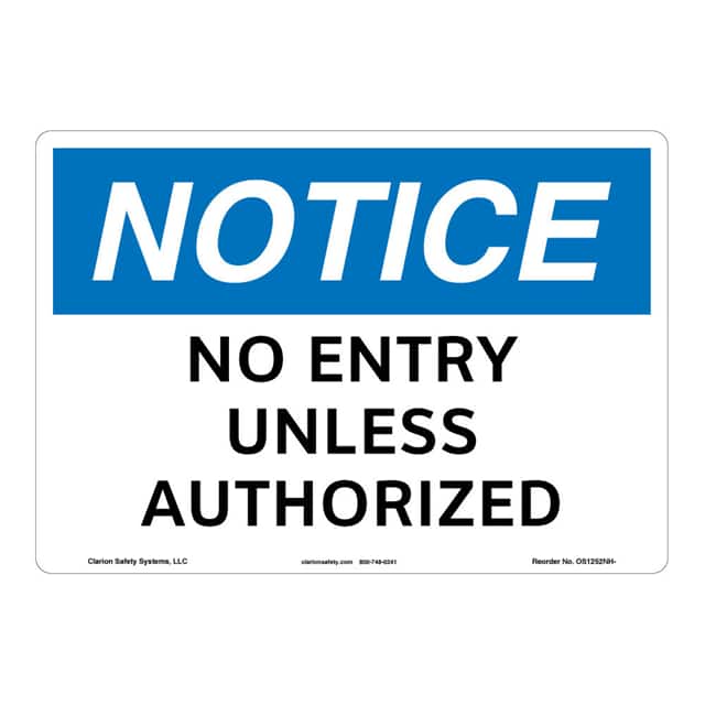 OS1252NH-S4SW2 NOTICE ALUMINIUM SIGN 10" X 14"