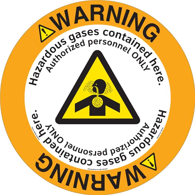 FM149-MPD3Y WARNING   11" DIA ,FLOOR DECAL