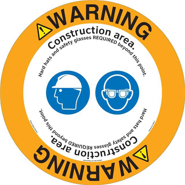 FM121-MPD3Y WARNING   11" DIA ,FLOOR DECAL
