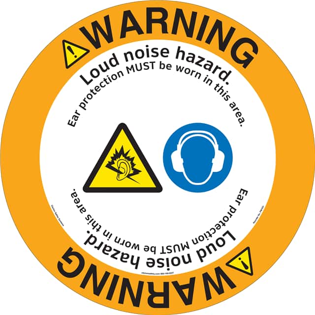 FM163-MPD3Y WARNING   11" DIA ,FLOOR DECAL