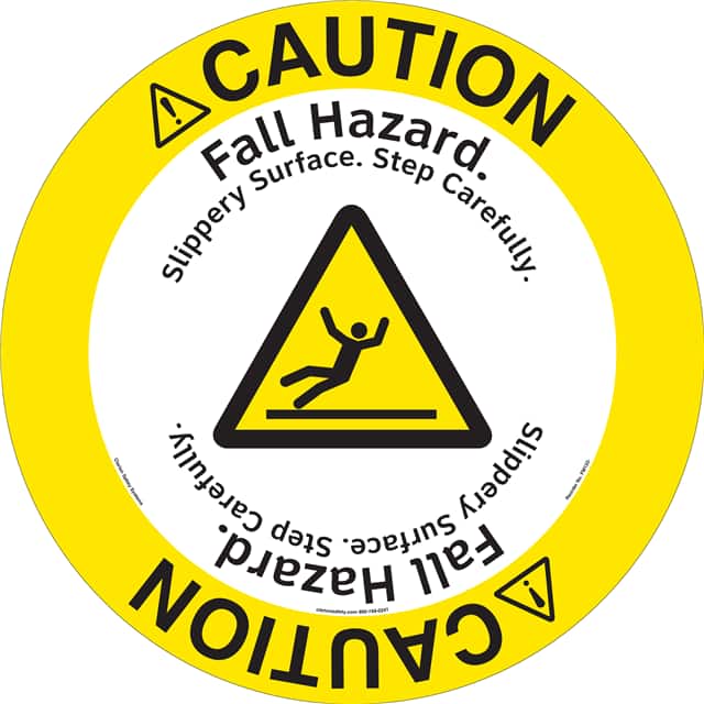 FM133-MPD3Y CAUTION  11" DIA ,FLOOR DECAL