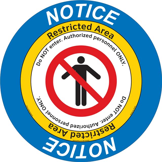 FM105-MPD3Y NOTICE  11" DIA ,FLOOR DECAL