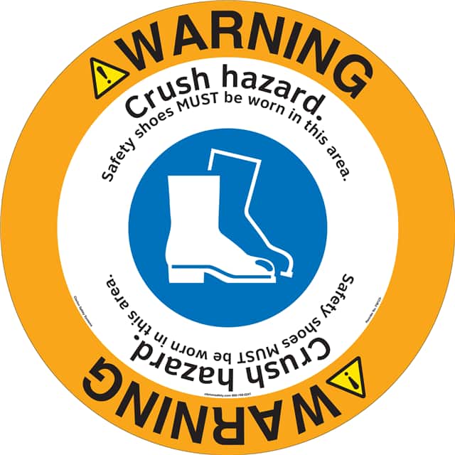 FM123-MPD3Y WARNING   11" DIA ,FLOOR DECAL