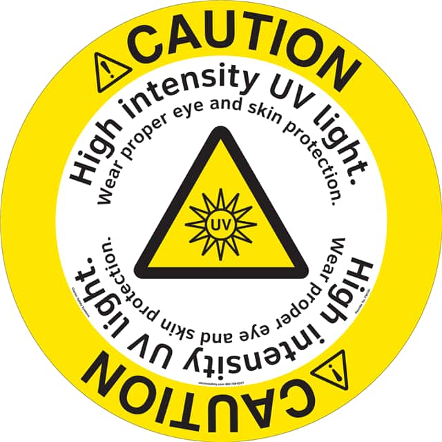 FM155-MPD3Y CAUTION  11" DIA ,FLOOR DECAL