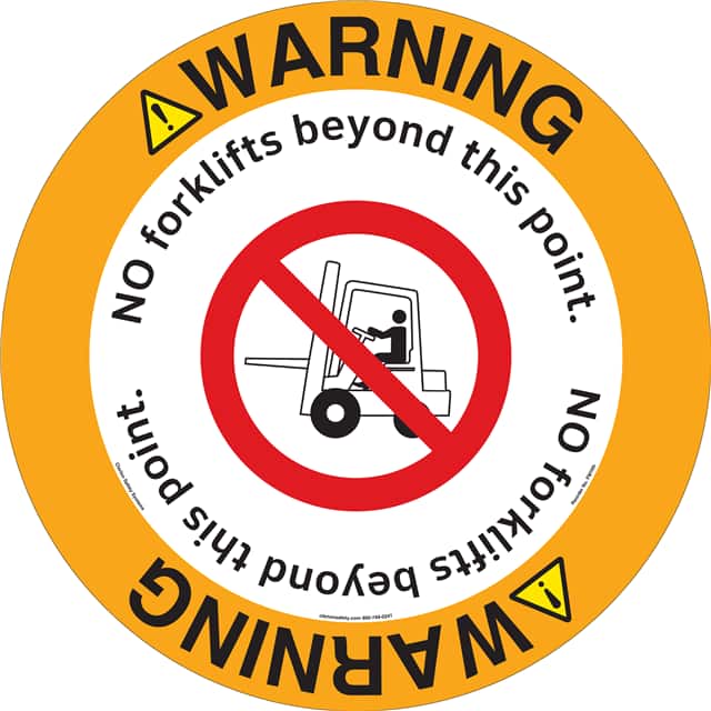 FM169-MPD3Y WARNING   11" DIA ,FLOOR DECAL