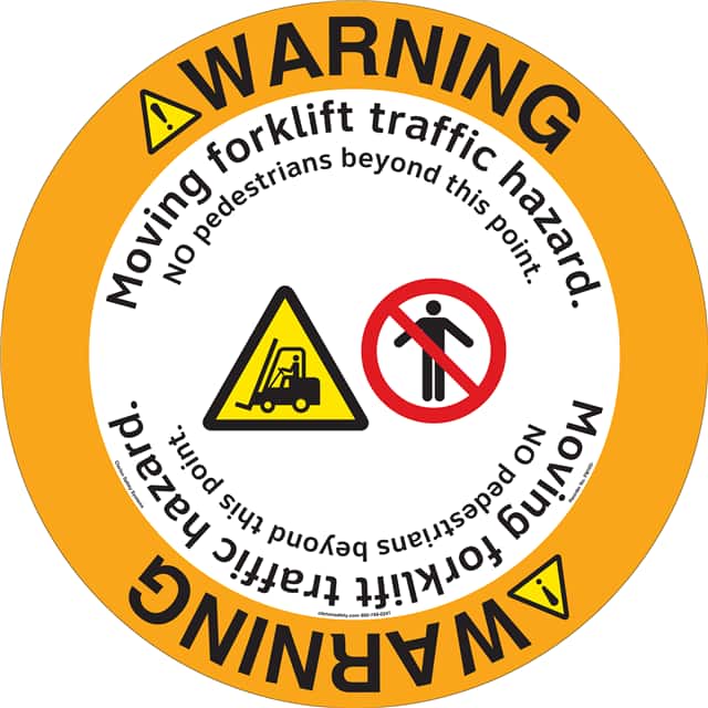 FM165-MPD3Y WARNING   11" DIA ,FLOOR DECAL
