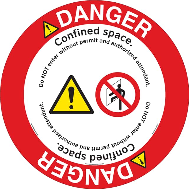 FM111-MPD3Y DANGER   11" DIA ,FLOOR DECAL