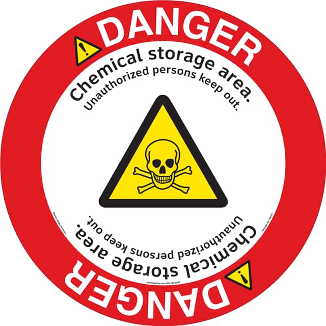 FM107-MPD3Y DANGER   11" DIA ,FLOOR DECAL