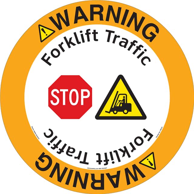 FM141-MPD3Y WARNING   11" DIA ,FLOOR DECAL