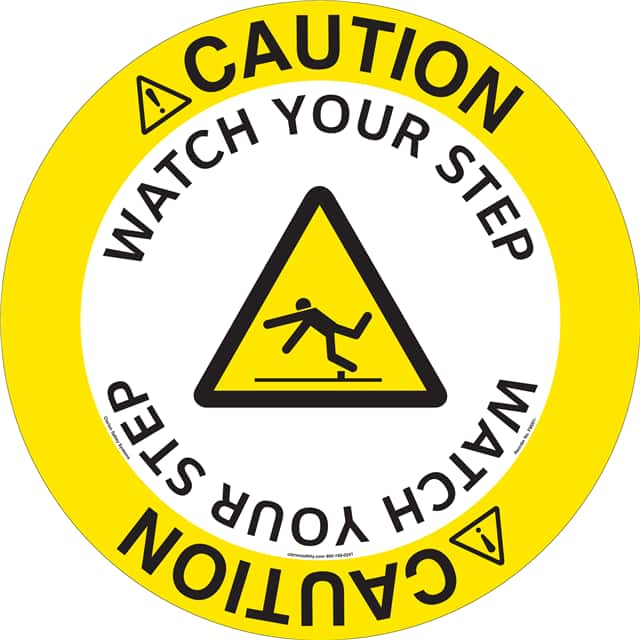 FM201-MPF4E CAUTION  16" DIA ,FLOOR DECAL