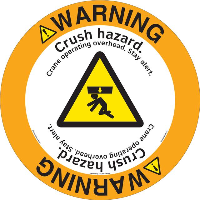 FM117-MPF4E WARNING   16" DIA ,FLOOR DECAL