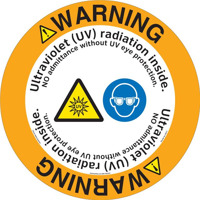 FM177-MPF4E WARNING   16" DIA ,FLOOR DECAL