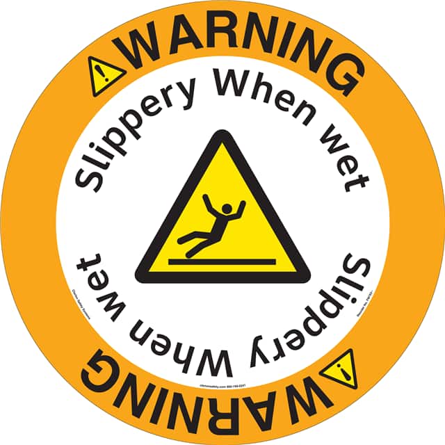 FM193-MPF4E WARNING   16" DIA ,FLOOR DECAL
