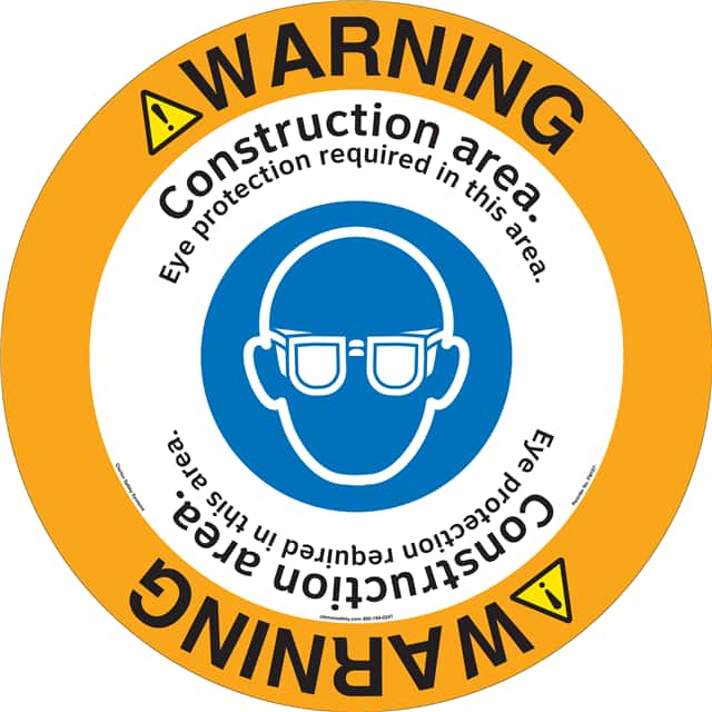 FM187-MPF4E WARNING   16" DIA ,FLOOR DECAL