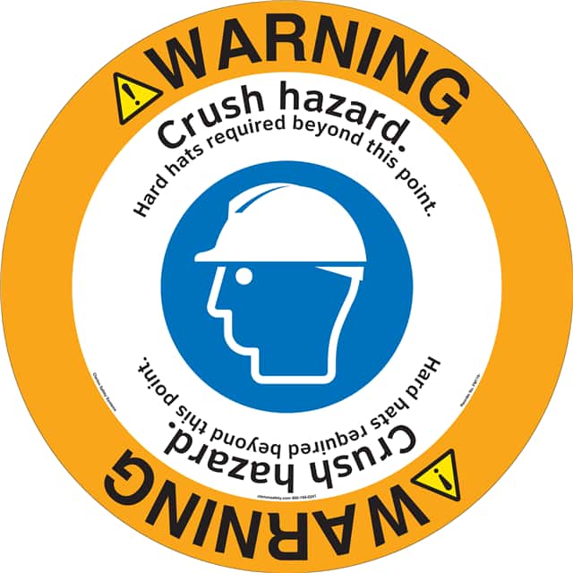 FM119-MPF4E WARNING   16" DIA ,FLOOR DECAL