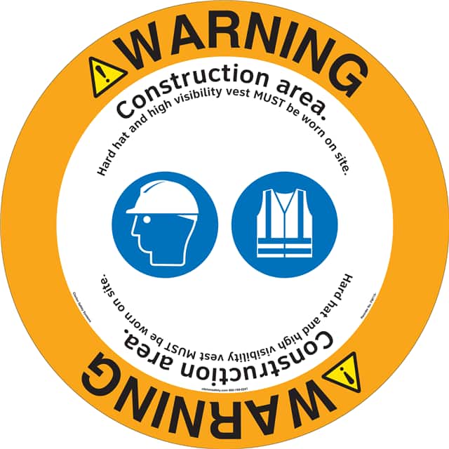 FM115-MPF4E WARNING   16" DIA ,FLOOR DECAL