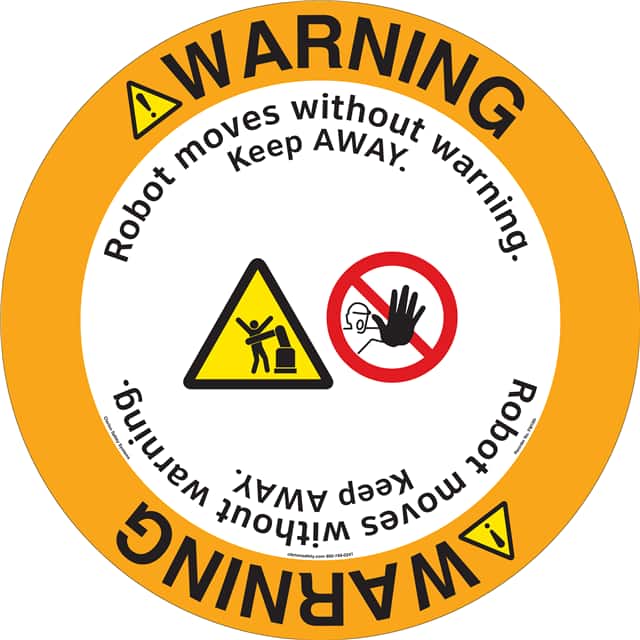 FM189-MPF4E WARNING   16" DIA ,FLOOR DECAL