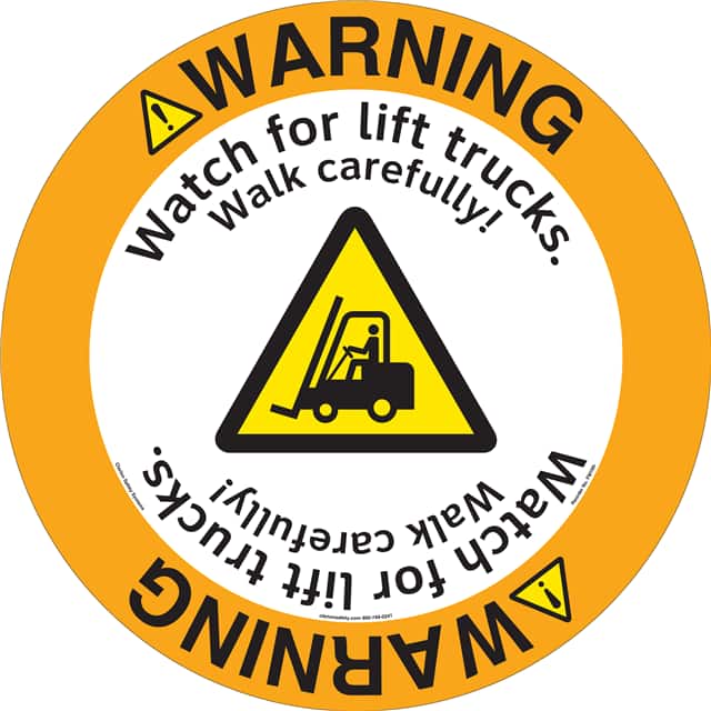 FM199-MPF4E WARNING   16" DIA ,FLOOR DECAL