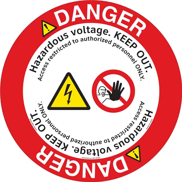 FM143-MPF4E DANGER   16" DIA ,FLOOR DECAL