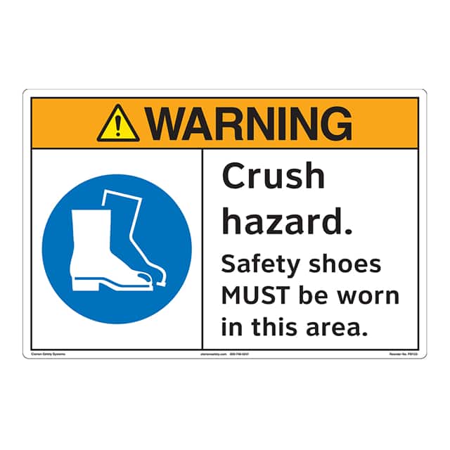 FM122-MPSW3 WARNING  12" X 18" ,FLOOR DECAL